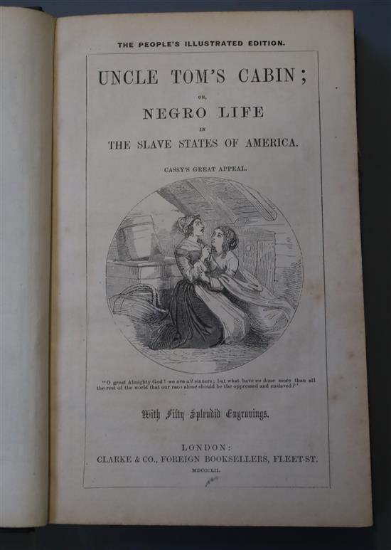 Beecher Stowe, Harriet - Uncle Toms Cabin, 1 vol, 50 engravings, Clarke and Co, London 1852